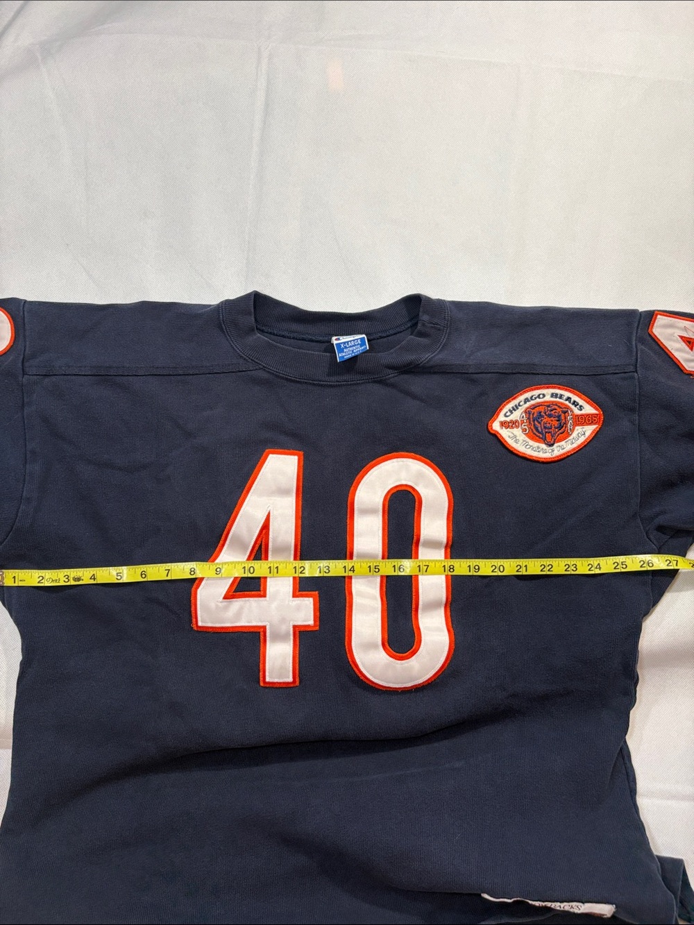 Vintage Chicago Bears #40 Throwbacks Jersey Shirt Made USA XL NFL Long Sleeve - Picture 15 of 16
